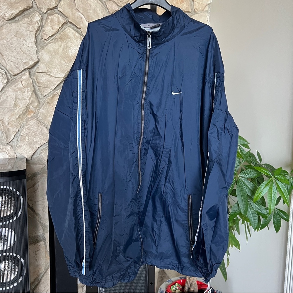 Vintage Y2K Nike Navy Blue Windbreaker Size XXL